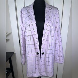 NWT Worthington Women's Lavender Checkered Blazer XL